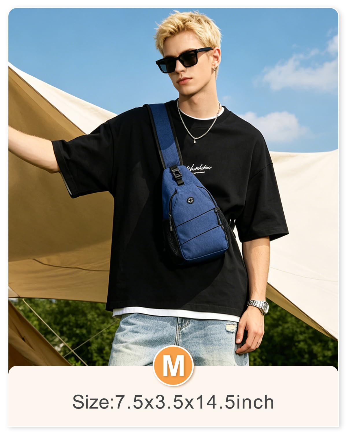 Pritent Crossbody Bags for Women Men Trendy Sling Bag Backpack Casual Chest Bag with Convertible Shoulder Strap
