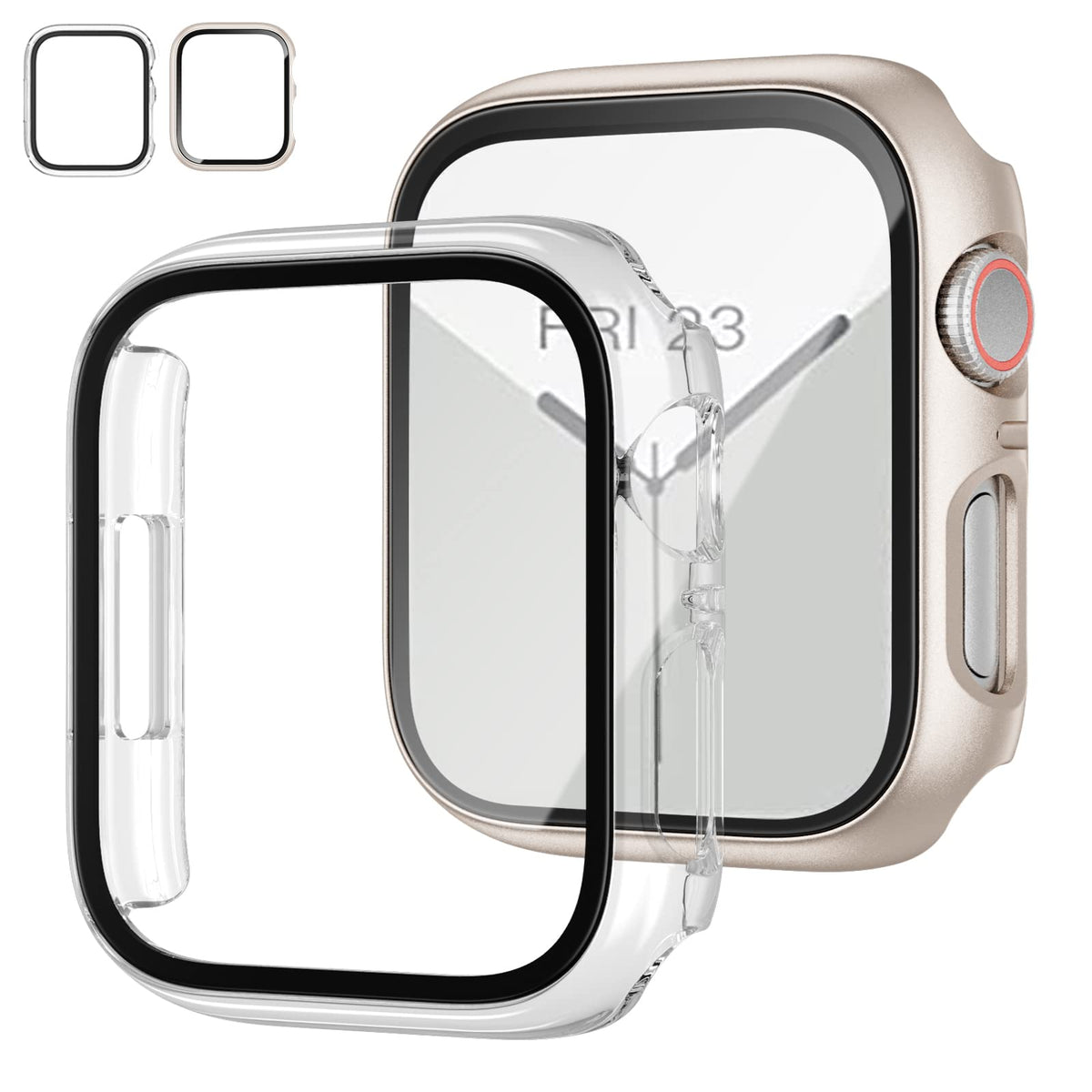 JZK Case with Screen Protector for Apple Watch SE3 Series 6/5/4 40mm,Clear