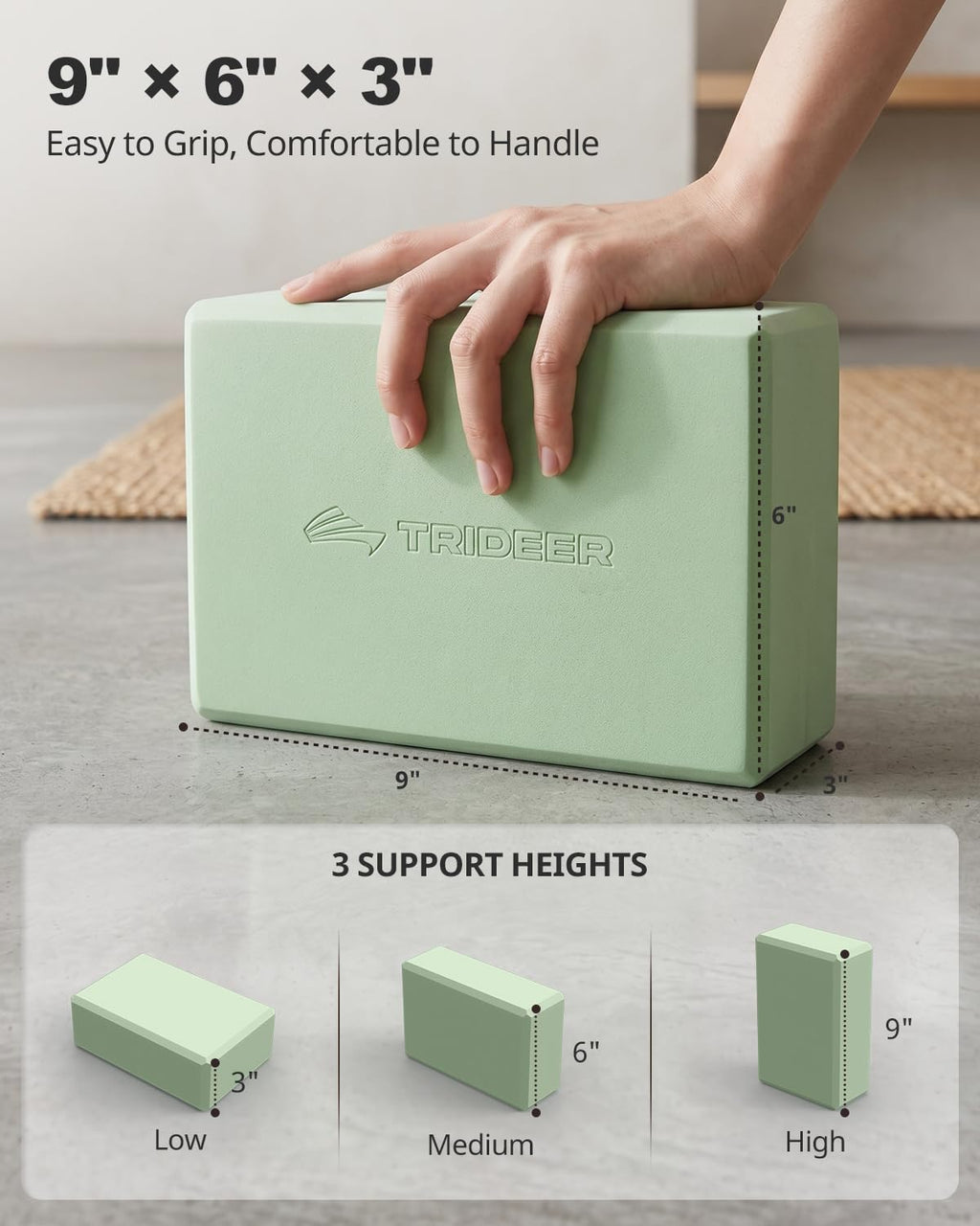 Yoga Blocks 2 Pack with Supportive Non-Slip Foam for Yoga Pilate Stretching