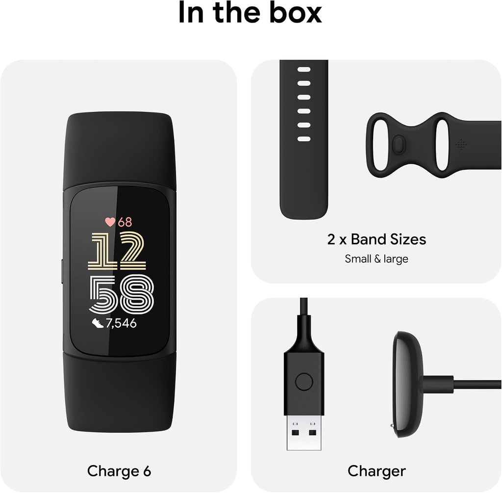 Google Fitbit Charge 6 - Fitness Tracker - Obsidian/Black