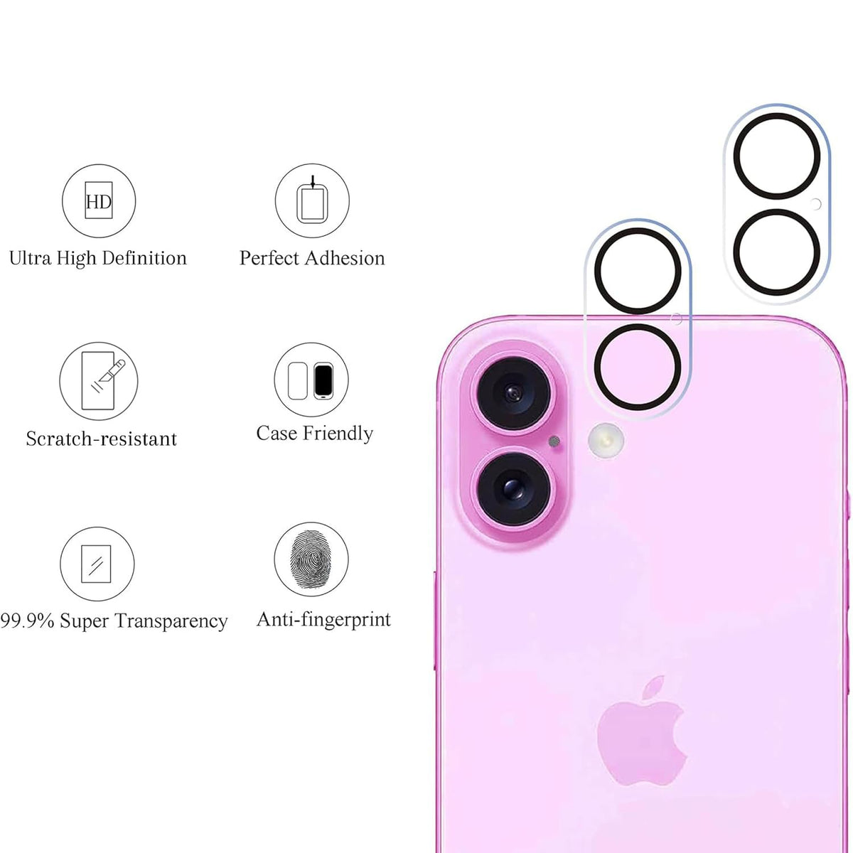 Ailun 3 Pack Camera Lens Protector for iPhone 17 Pro Max, Tempered Glass