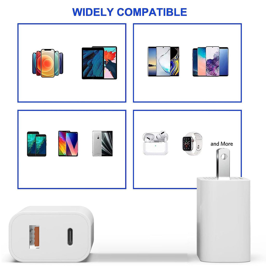 4 Pack USB C Charger Block,20W USB-C & USB-A Port Charger,for i Phone 17/16