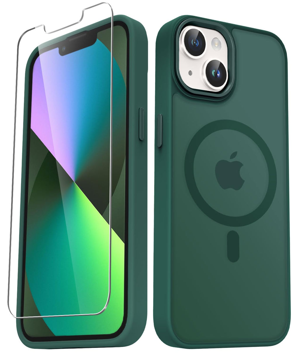 YENAPOON for iPhone 14 Case, iPhone 13 Case, Matte Magnetic Case, Black