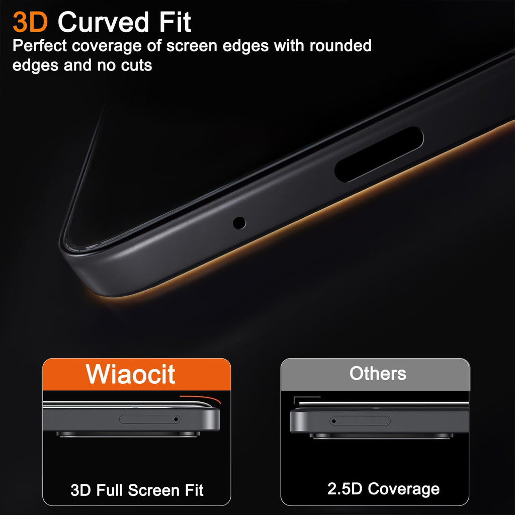 Wiaocit Privacy Screen Protector for iPhone 18 Pro, Tempered Glass