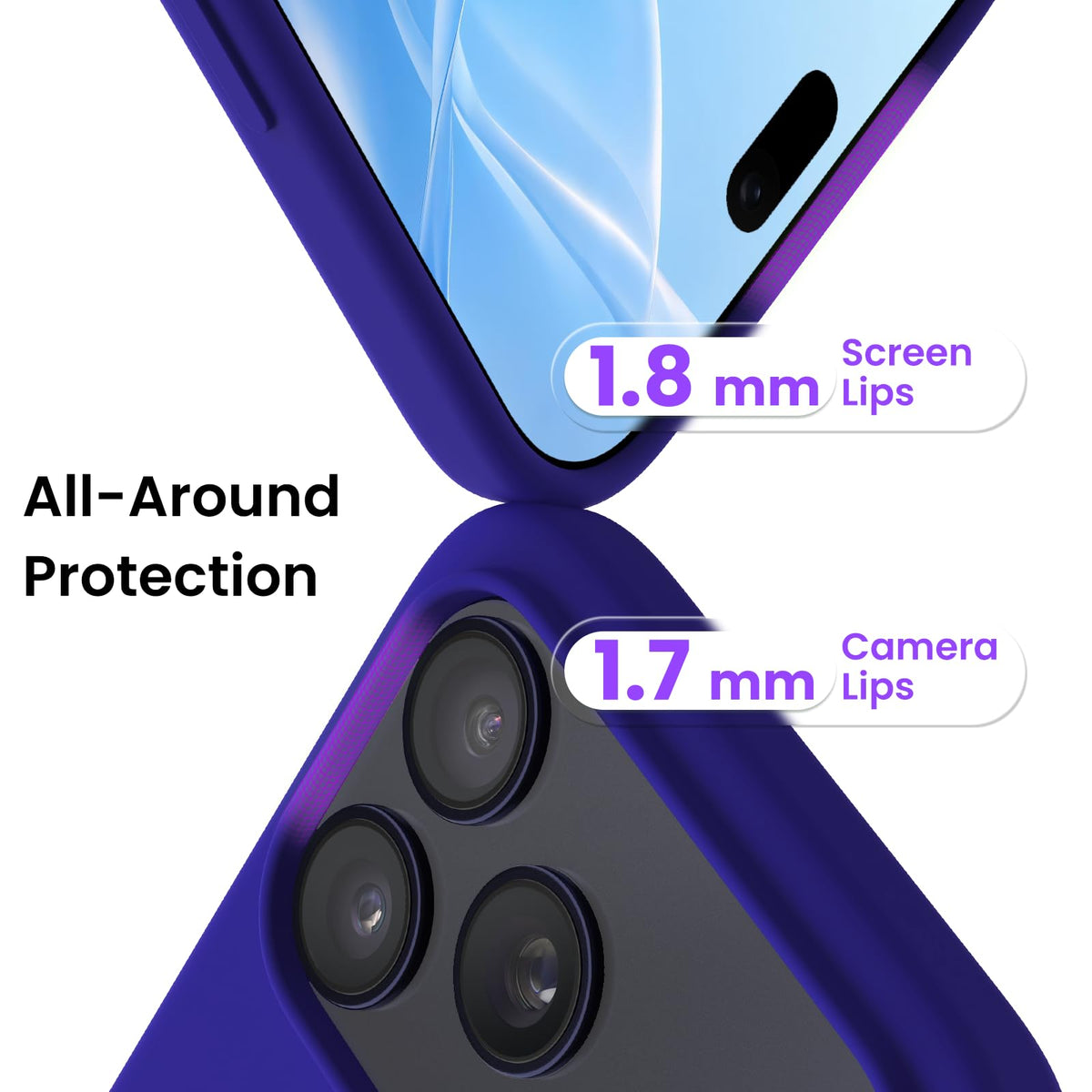 ORNARTO for iPhone 18 Pro Max Case, Liquid Silicone, Cloud Blue