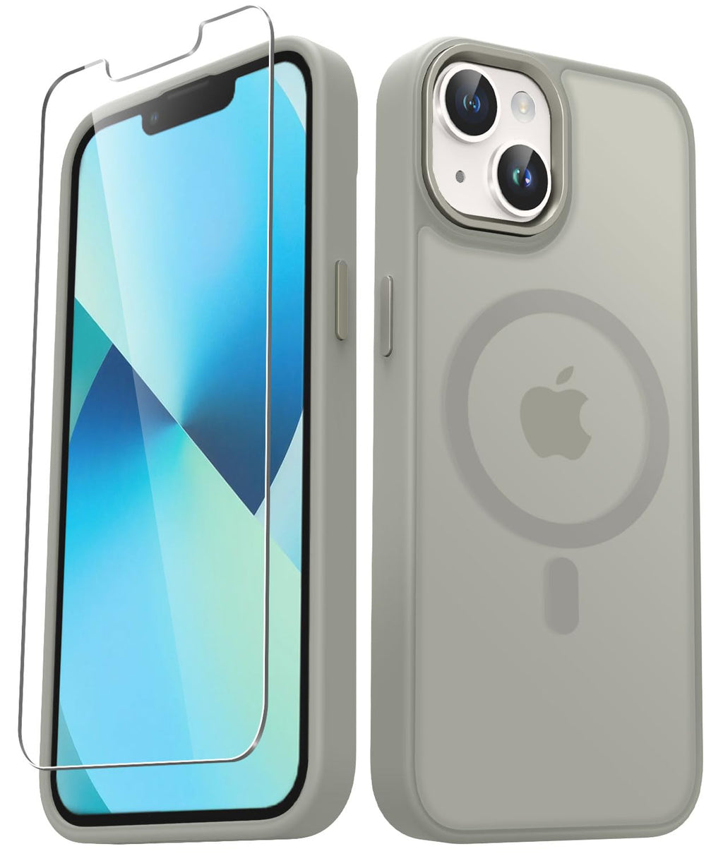 YENAPOON for iPhone 14 Case, iPhone 13 Case, Matte Magnetic Case, Black