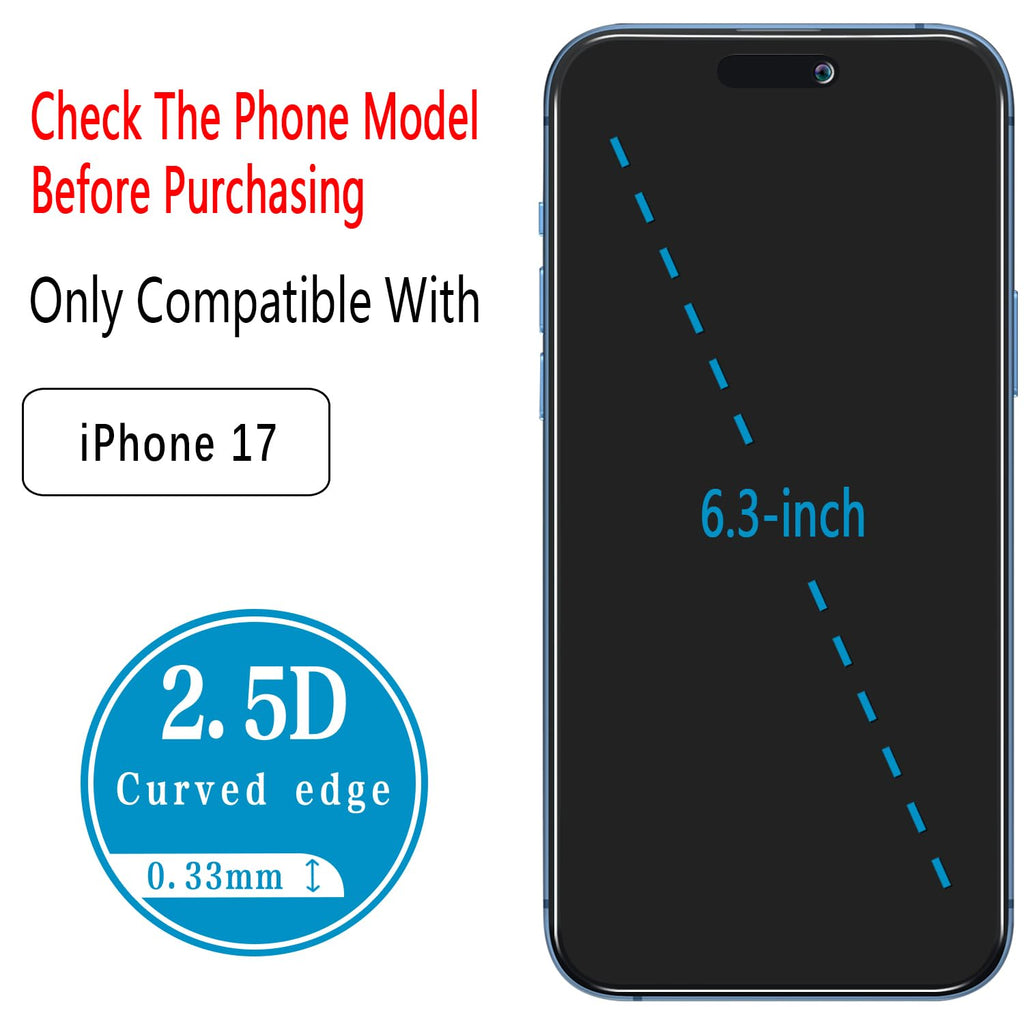 2 Pack Screen Protector for iPhone 16 Pro Max Tempered Glass