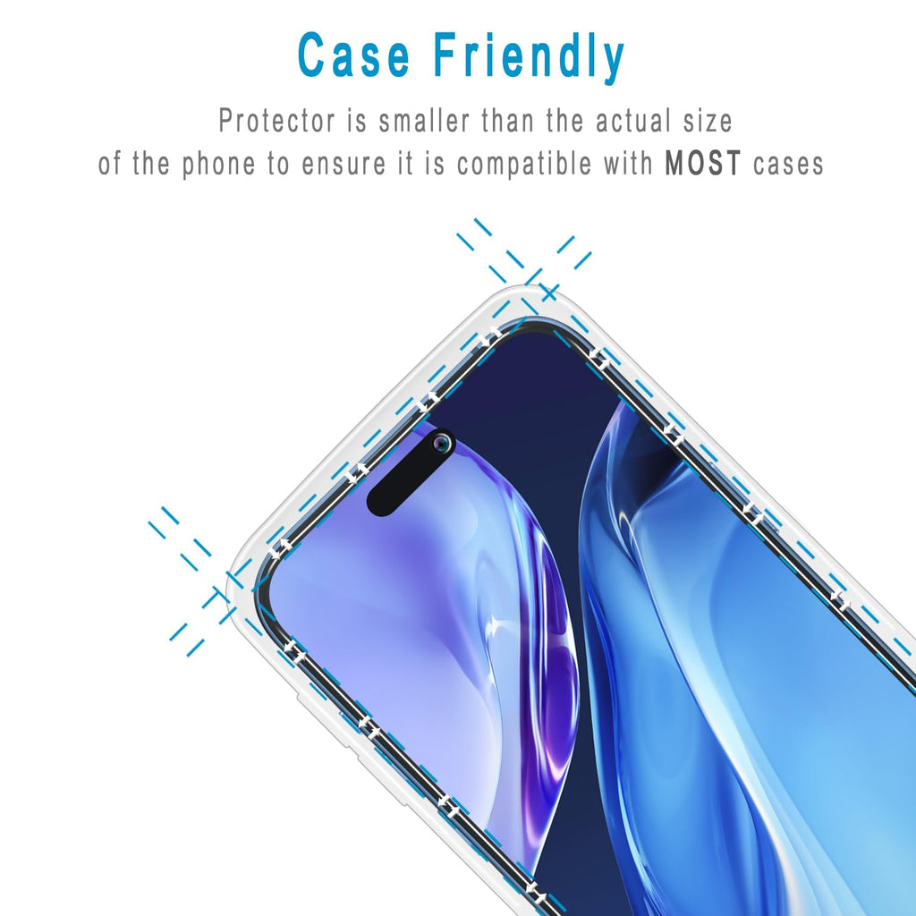 2 Pack Screen Protector for iPhone 16 Pro Max Tempered Glass