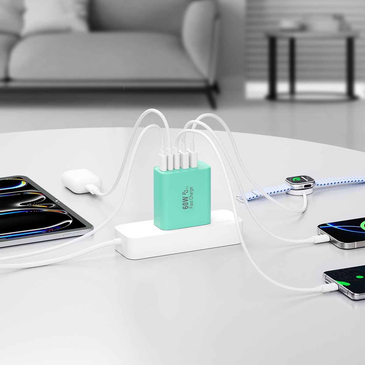 USB C Charger Block, 60W 5-Port Type C Charger Fast Charging Blocks