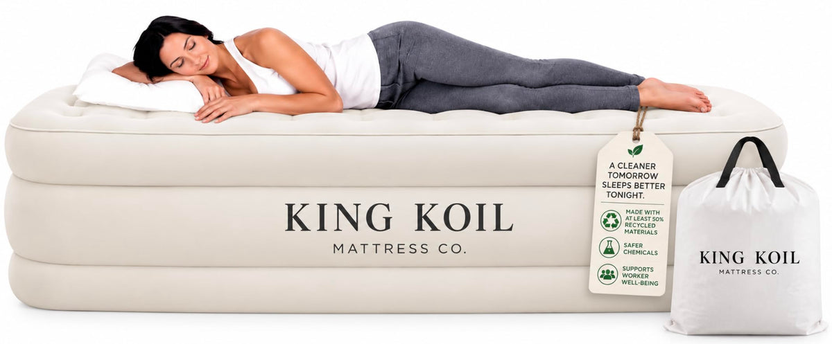 King Koil California King Air Mattress with Built-in Pump, 20” Raised Bed