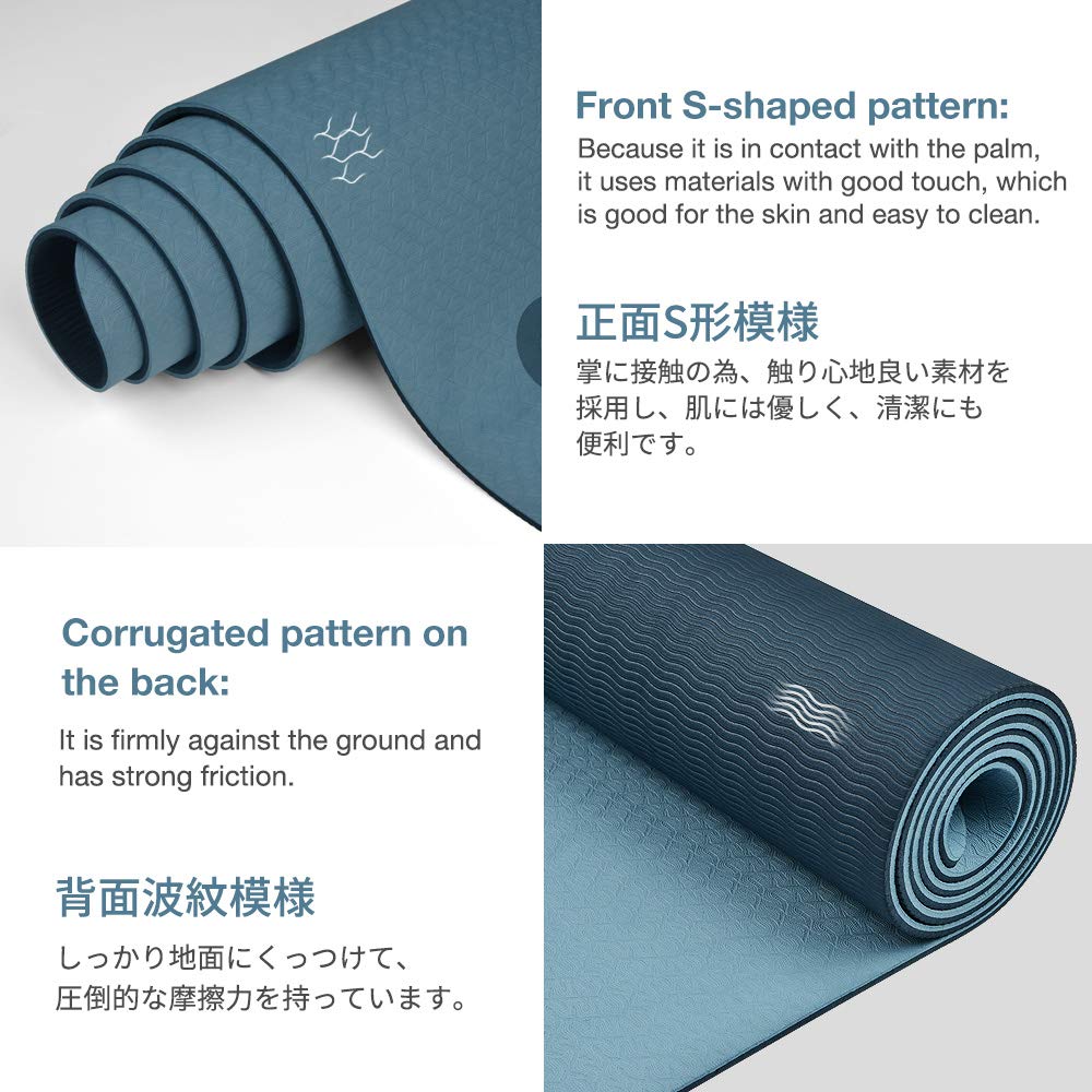 Gruper Yoga Mat Non Slip, Eco Friendly Exercise Mat with Carrying Strap