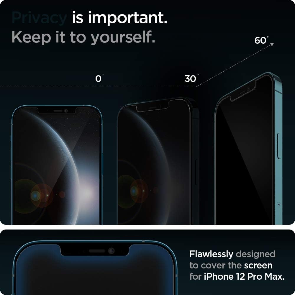 Spigen Privacy Screen Protector for iPhone 17 Pro Max, 16 Pro Max