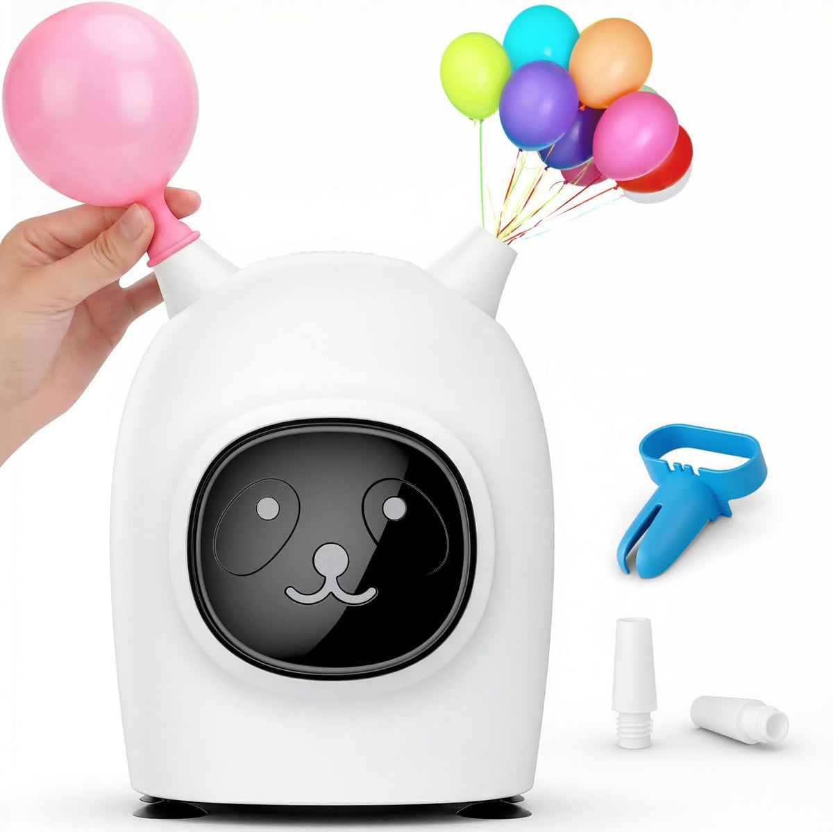 Electric Balloon Pump with Dual Nozzle & 2 Tying Tools
