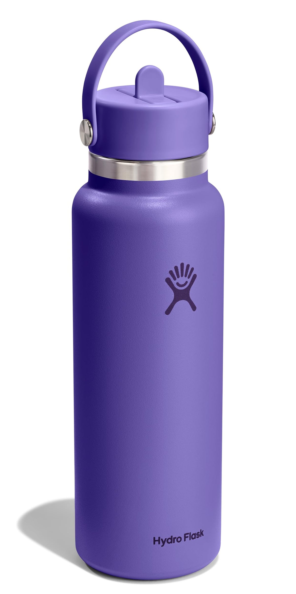 Hydro Flask Water Bottle - Insulated Stainless Steel - Wide Straw Lid, Non Spill, Leakproof in 24 Oz Harbor Blue