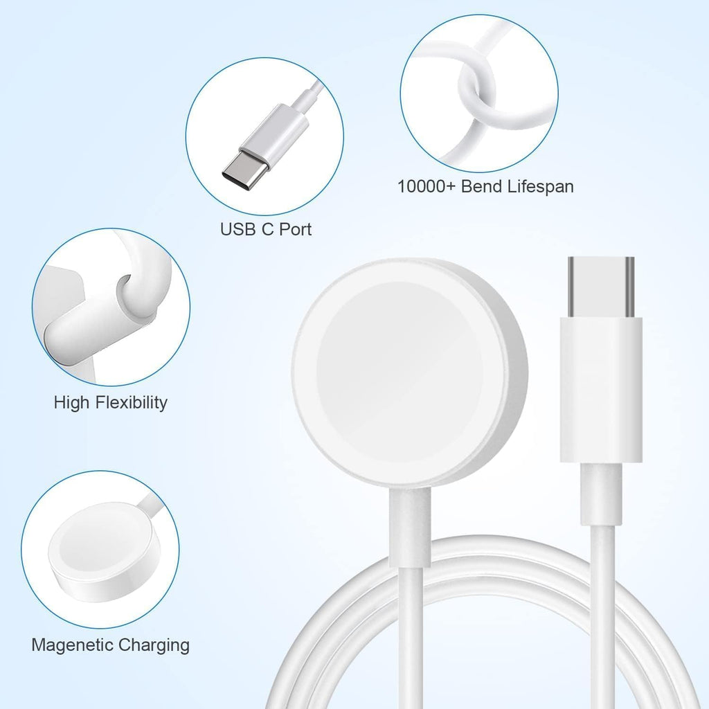Fast Charger for Apple Watch Charger, USB C iPhone Watch Charger Plug Adapter & Long 6.6FT iWatch Portable Wireless Fast Charging Cable Cord Compatible with Apple Watch Series 10/9/8/7/SE/6/5/4/3/2/1