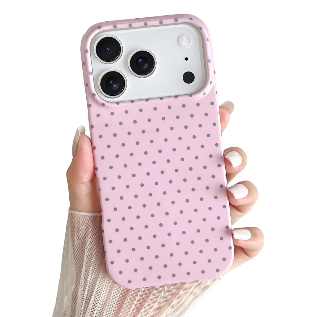 Yeddabox for iPhone 14 Plus Case Cute Polka Dot Phone Case Soft TPU Slim Shockproof Phone Cover for Women Girls, White