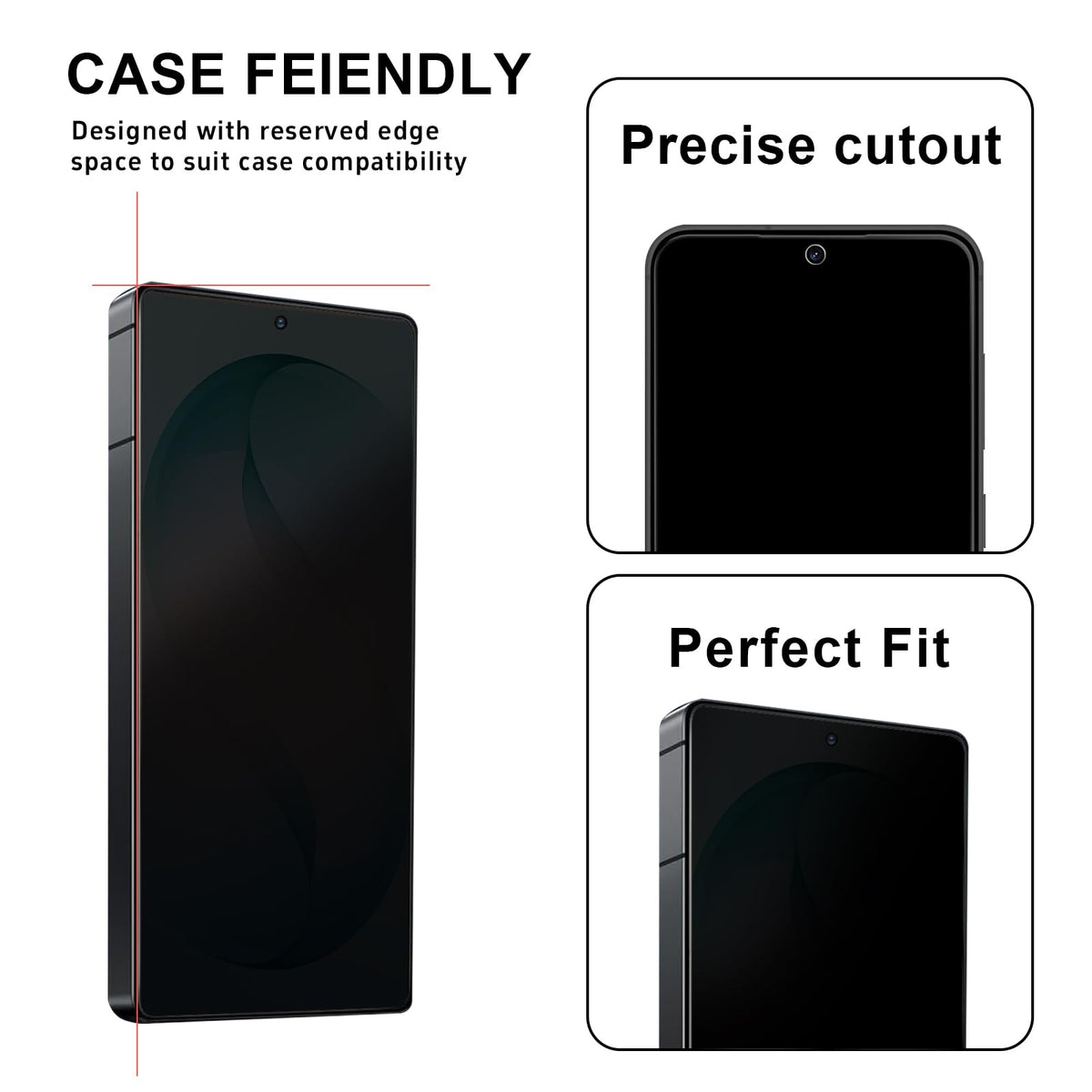 2 Pack Privacy Screen Protector for iPhone 14 Pro Max Purple