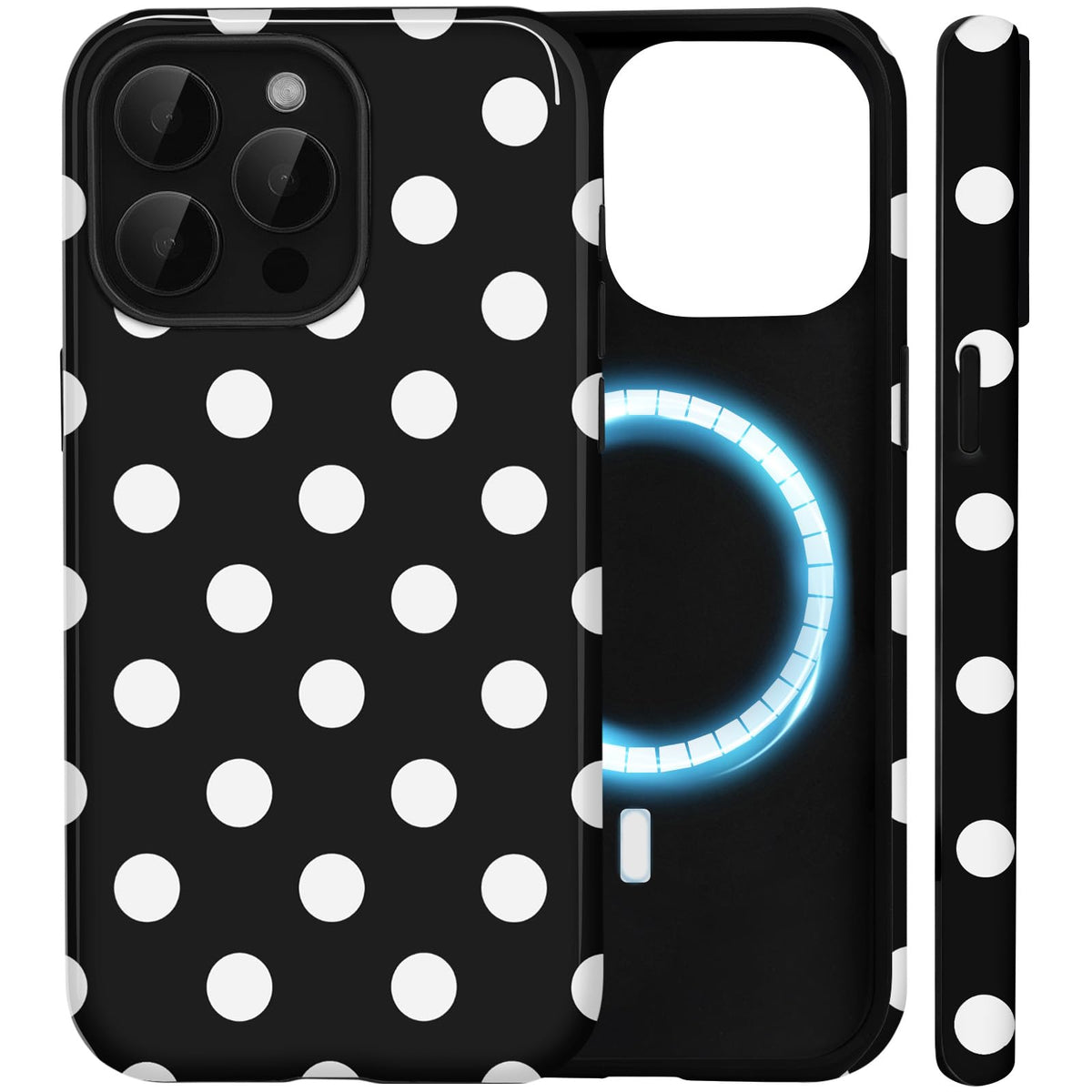 for iPhone 16 Cute Polka Dot Phone Case, Burgundy