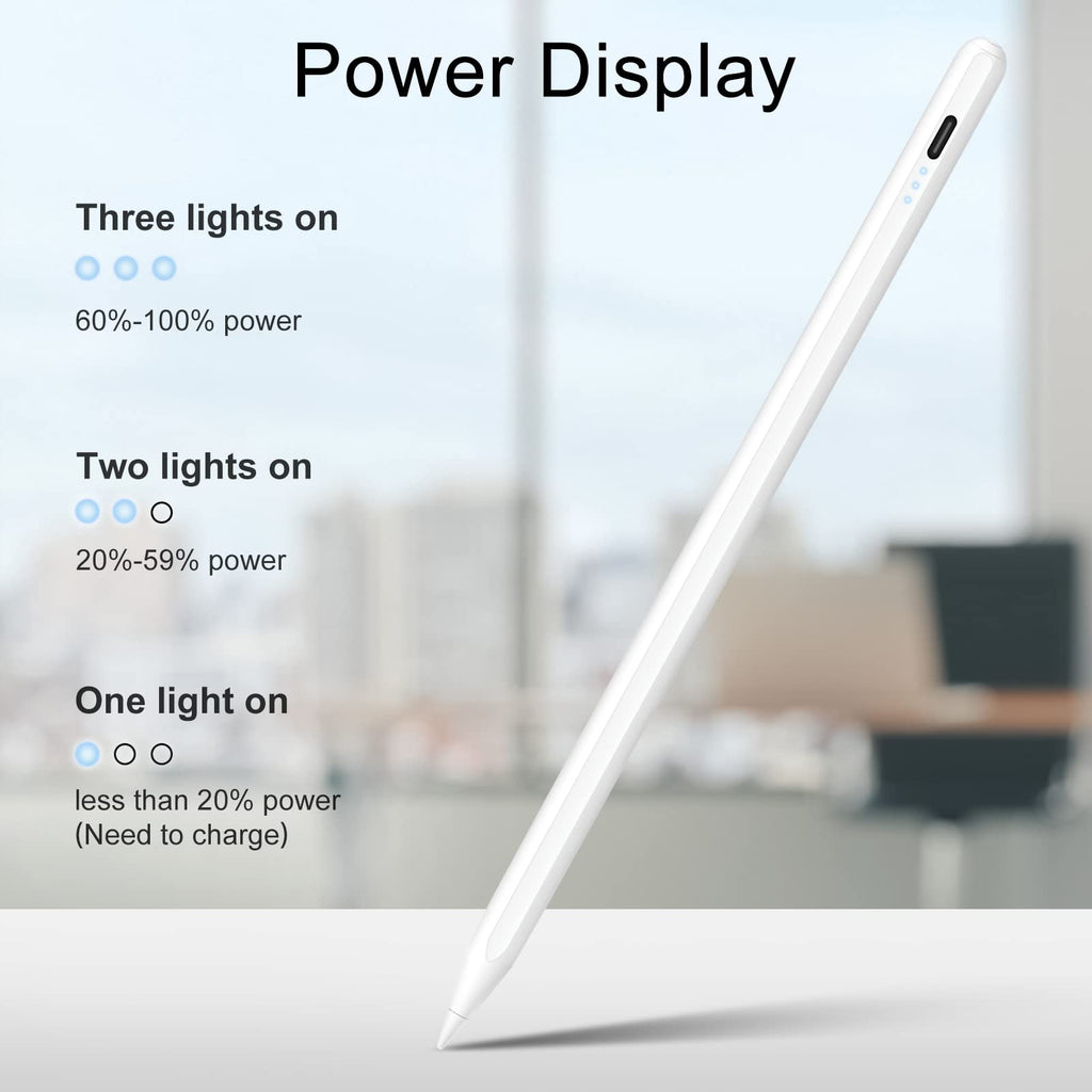 Stylus Pen for iPad, 13 mins Fast Charge Stylus with Palm Rejection, Tilt Sensitivity, Compatible with 2018-2025 iPad Air 3/4/5/6, iPad mini 5/6, iPad 6/7/8/9/10, iPad Pro 11"/12.9"/M4 (Black)