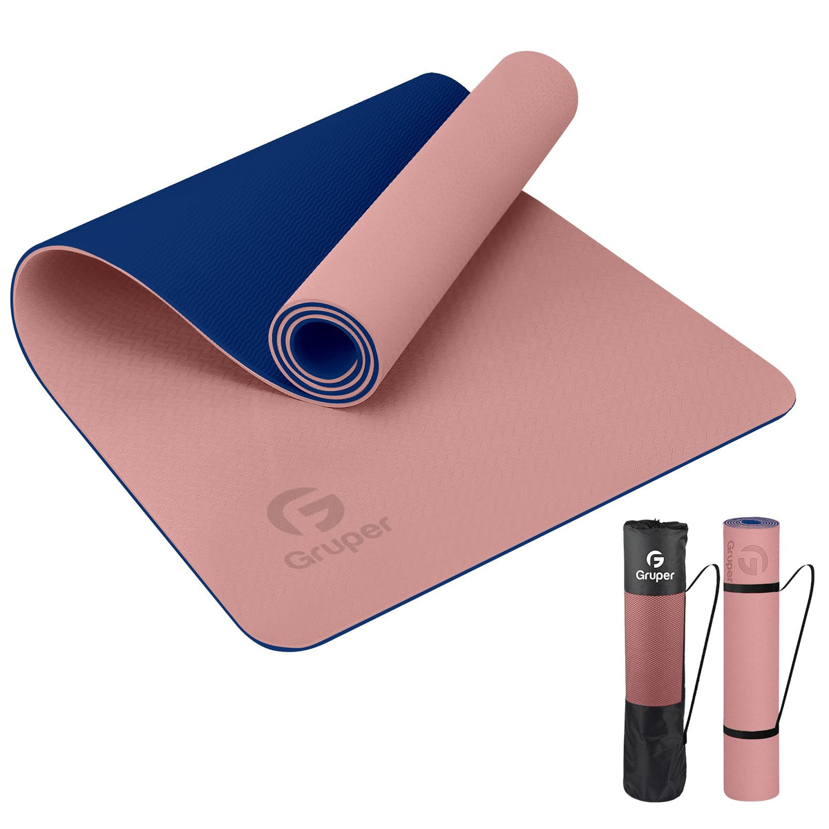 Gruper Yoga Mat Non Slip, Eco Friendly Exercise Mat with Carrying Strap