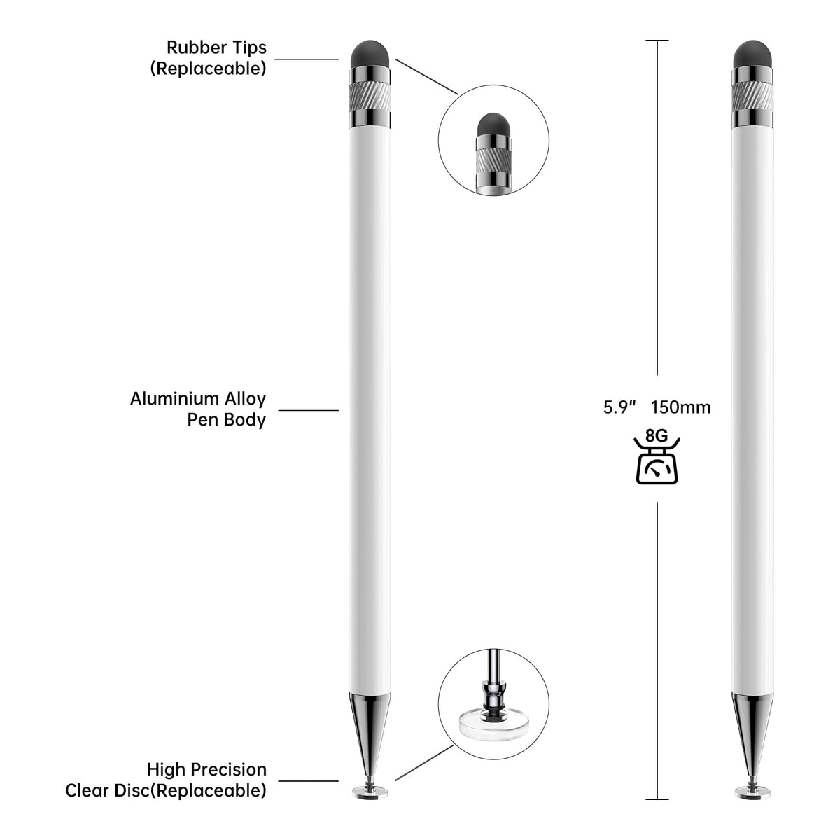 Bopomofo Stylus(5 Pcs),2-in-1 Stylus Pen for Touchscreen,Capacitive Stylus