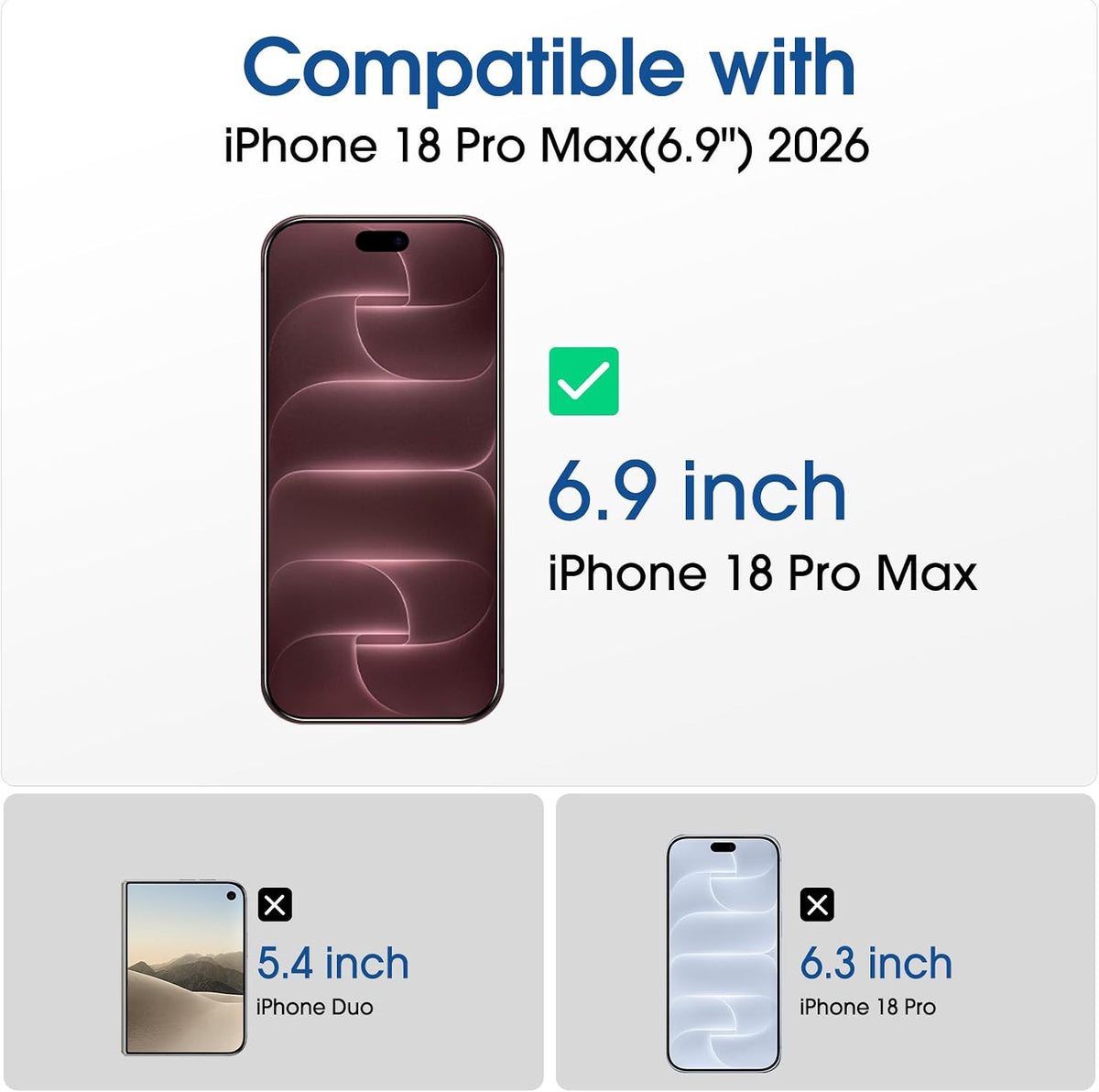 amFilm OneTouch for iPhone 18 Pro Max 6.9'' Screen Protector Tempered Glass