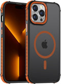 DEERLAMN Strong Magnetic Case for iPhone 13 Pro 6.1-Inch, Matte Orange