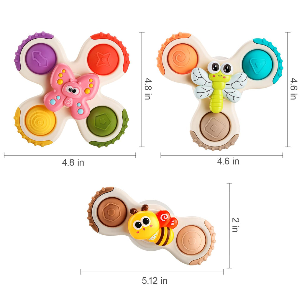 ALASOU Pop Suction Cup Spinner Airplane Travel Toys for 1 Year Old Boy Girl