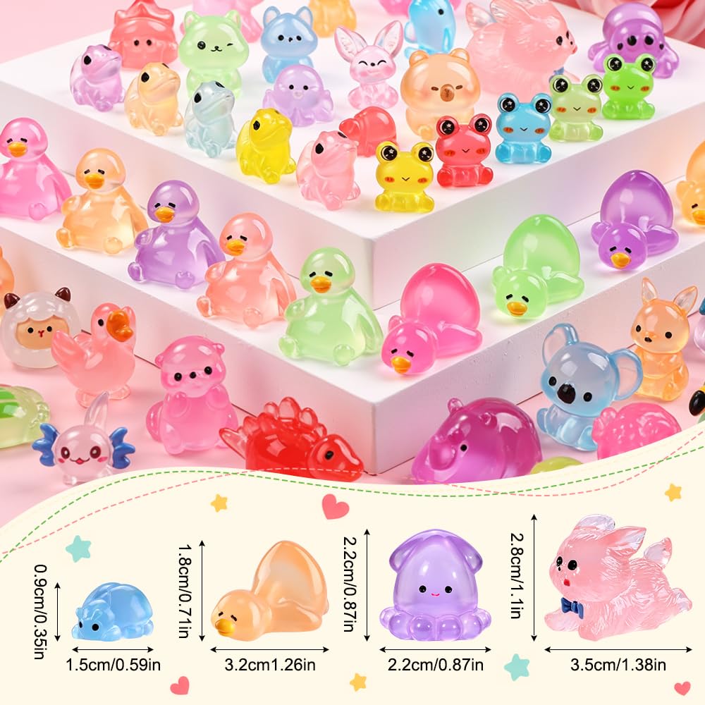DIYDEC 40PCS Christmas Mini Ducks Figures Toys Miniature Resin Animal Decor