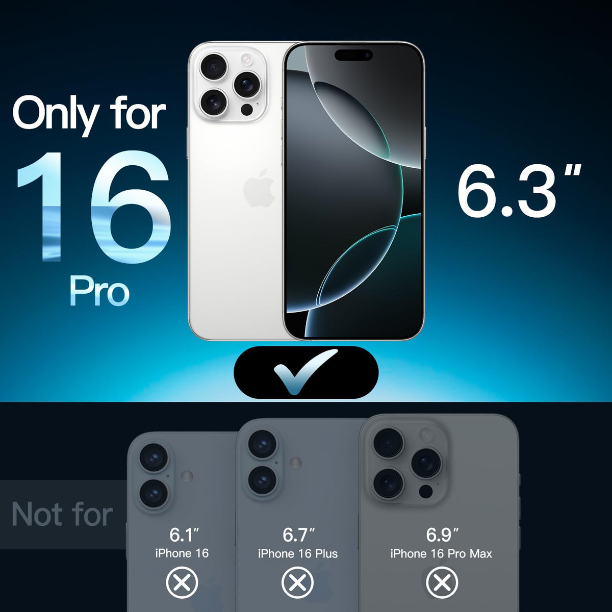 JETech Screen Protector for iPhone 13/13 Pro, 3-Pack