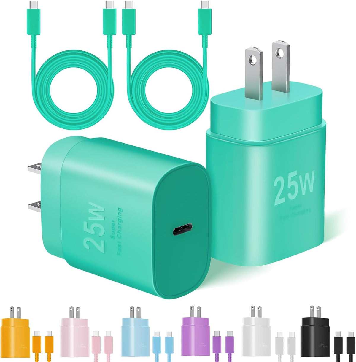 Type C Charger Fast Charging, 2Pack [10FT&6FT] Long USB C Cable with 25W Phone Super Fast Charger Block Compatible with Galaxy S26+/S25 Ultra,iPhone 18/17/16/Air/Plus/Pro Max/Duo