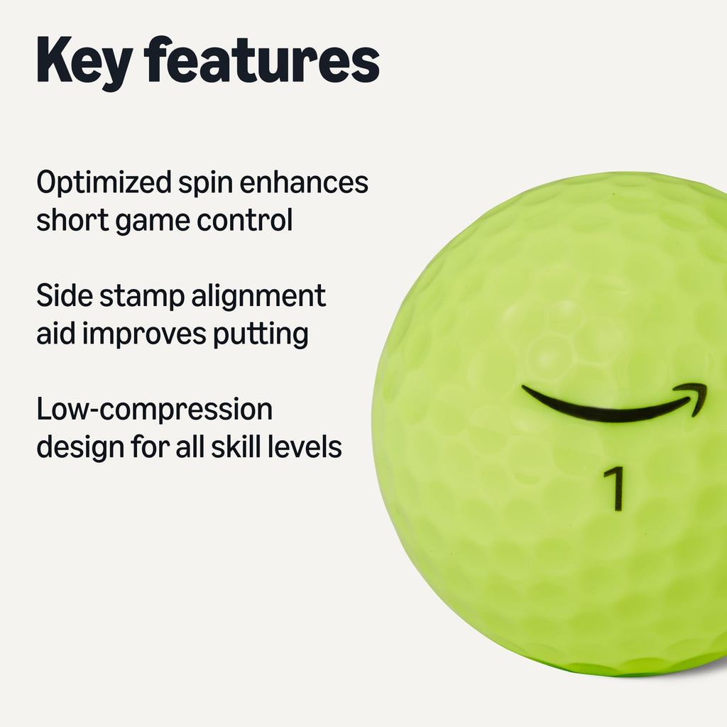 Amazon Basics Core Soft Golf Balls, Low Compression, Side Stamp Alignment