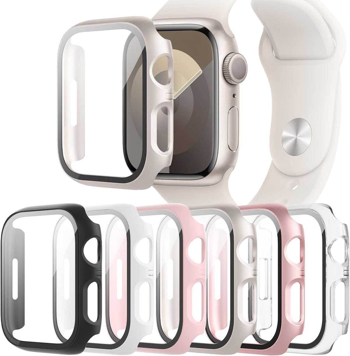 6-Pack Case with Screen Protector for Apple Watch Series 11/10 46mm