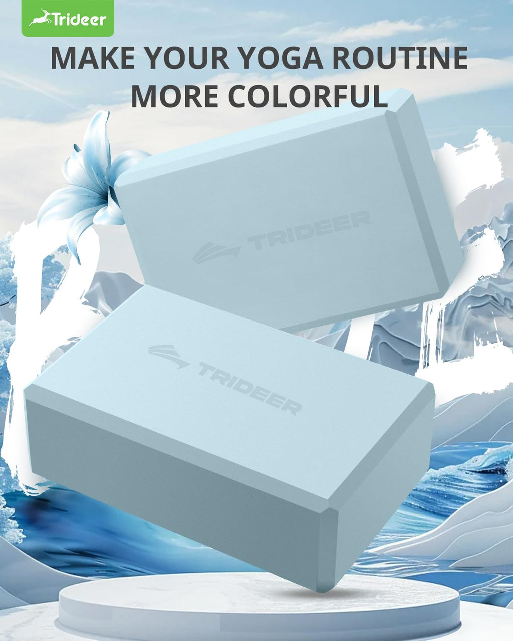 Yoga Blocks 2 Pack with Supportive Non-Slip Foam for Yoga Pilate Stretching
