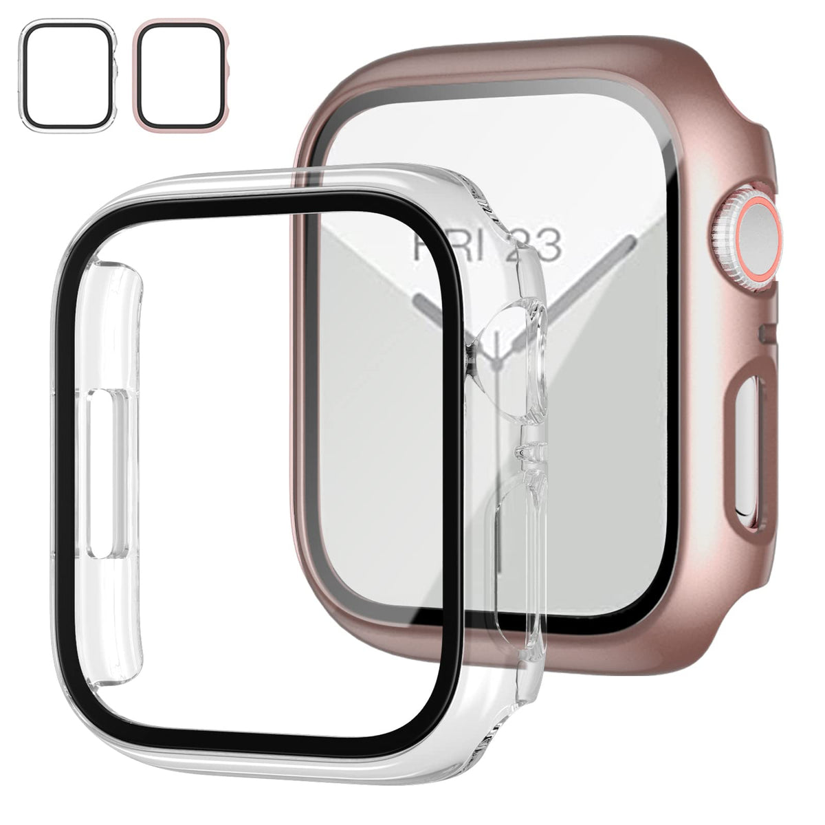 JZK Case with Screen Protector for Apple Watch SE3 Series 6/5/4 40mm,Clear