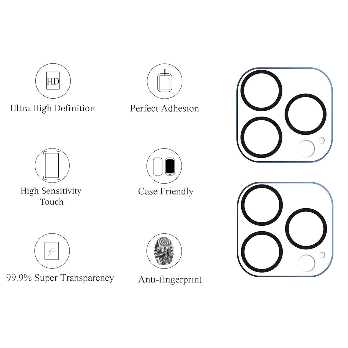 Ailun 3 Pack Camera Lens Protector for iPhone 17 Pro Max, Tempered Glass