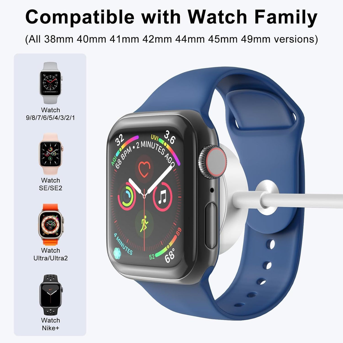 2026 Upgraded for Apple Watch Charger USB Magnetic Fast Charging Cable Portable Wireless Charging Accessories Compatible with iWatch Series 11/10/9/8/7/6/5/4/3/2 Ultra 3/2/SE-Pink