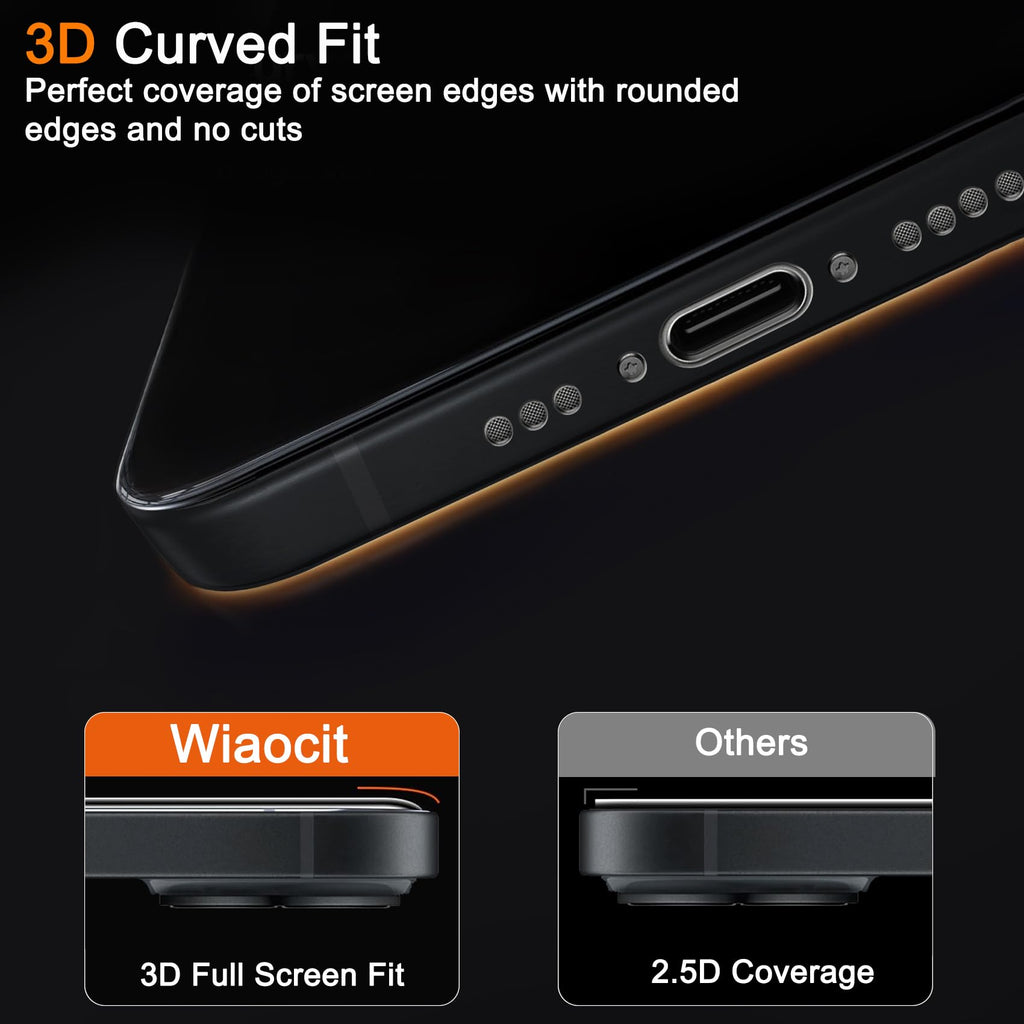 Wiaocit Privacy Screen Protector for iPhone 18 Pro, Tempered Glass