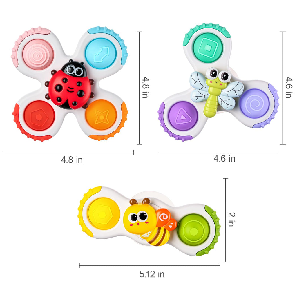 ALASOU Pop Suction Cup Spinner Airplane Travel Toys for 1 Year Old Boy Girl