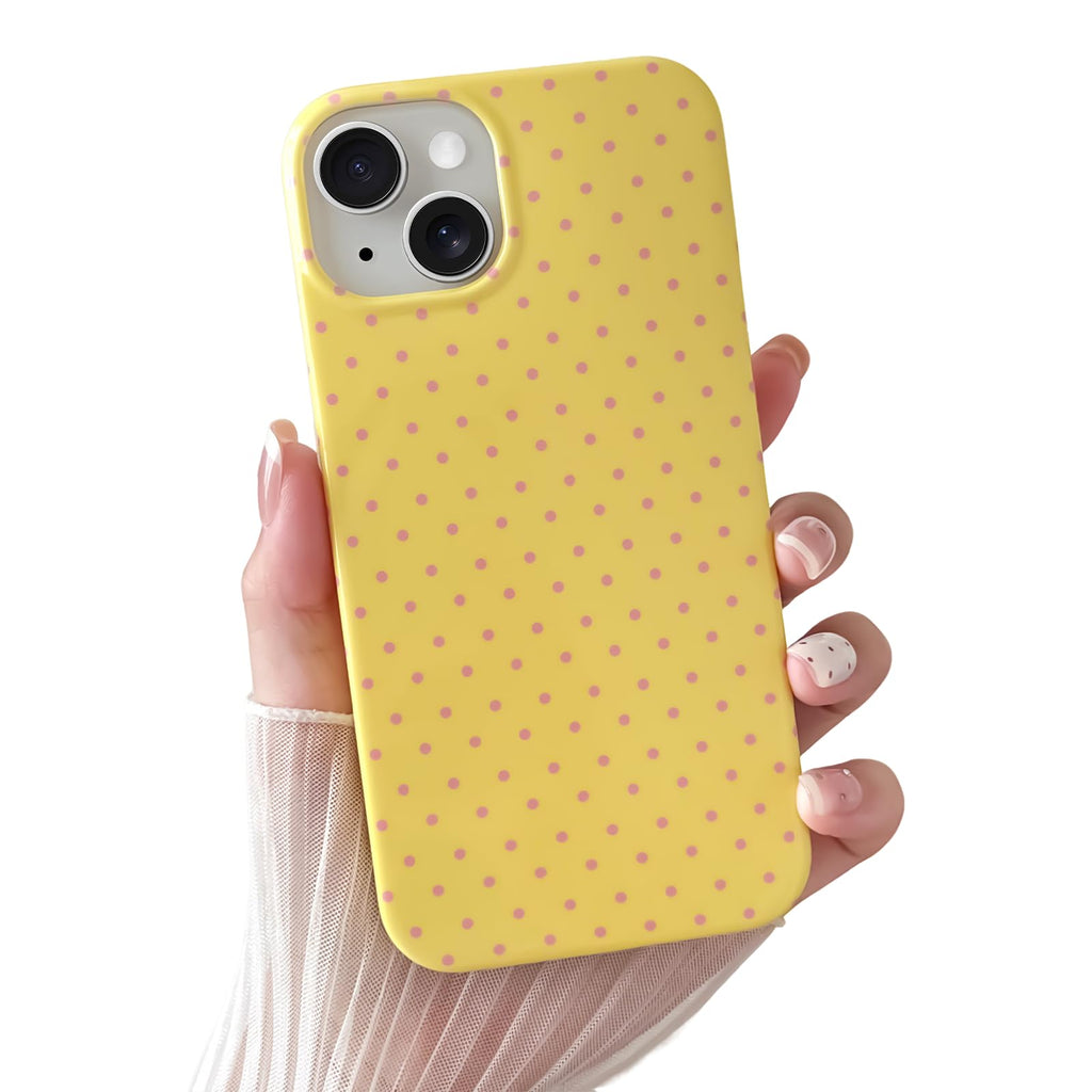 Yeddabox for iPhone 14 Plus Case Cute Polka Dot Phone Case Soft TPU Slim Shockproof Phone Cover for Women Girls, White