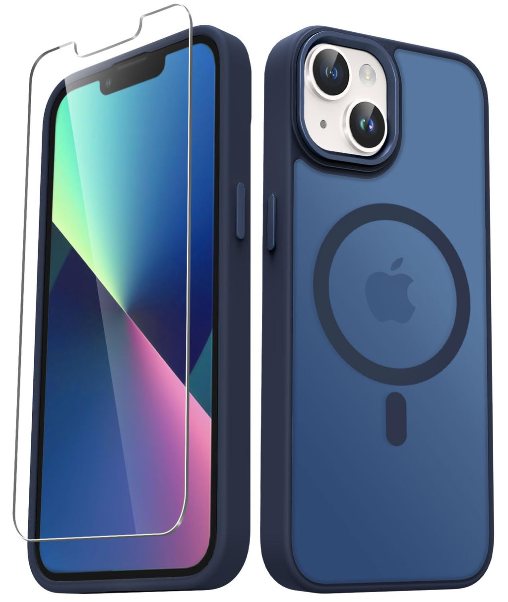 YENAPOON for iPhone 14 Case, iPhone 13 Case, Matte Magnetic Case, Black