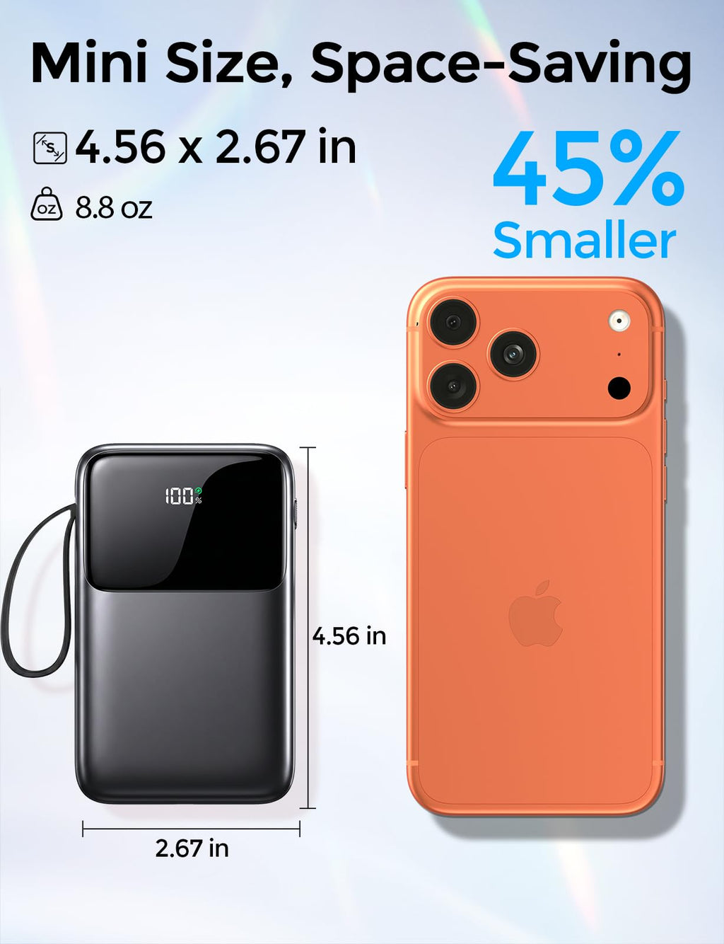 HELLEE 15000mAh Portable Charger Power Bank, 45% Smaller Built-in 4 Cables