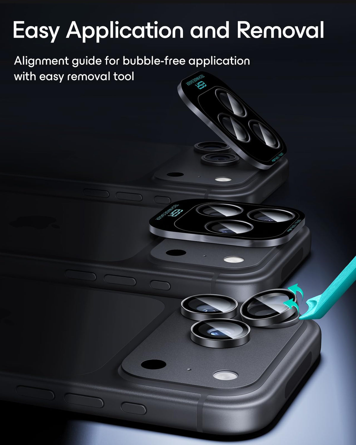 ESR for iPhone Duo Camera Lens Protector, 2 Pack, Black