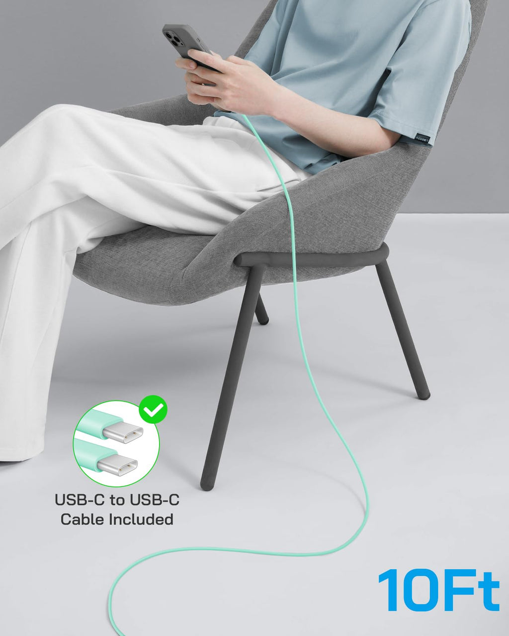20W Fast Charger for iPhone 18/17/16/15 with 6FT Cable [3-Pack] - Green