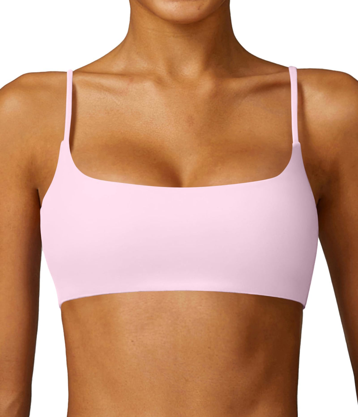 Comper Women's Sports Bra with Thin Straps Stretchy Wirefree Workout Bras Lightweight Workouts Bralette with Removable Pads