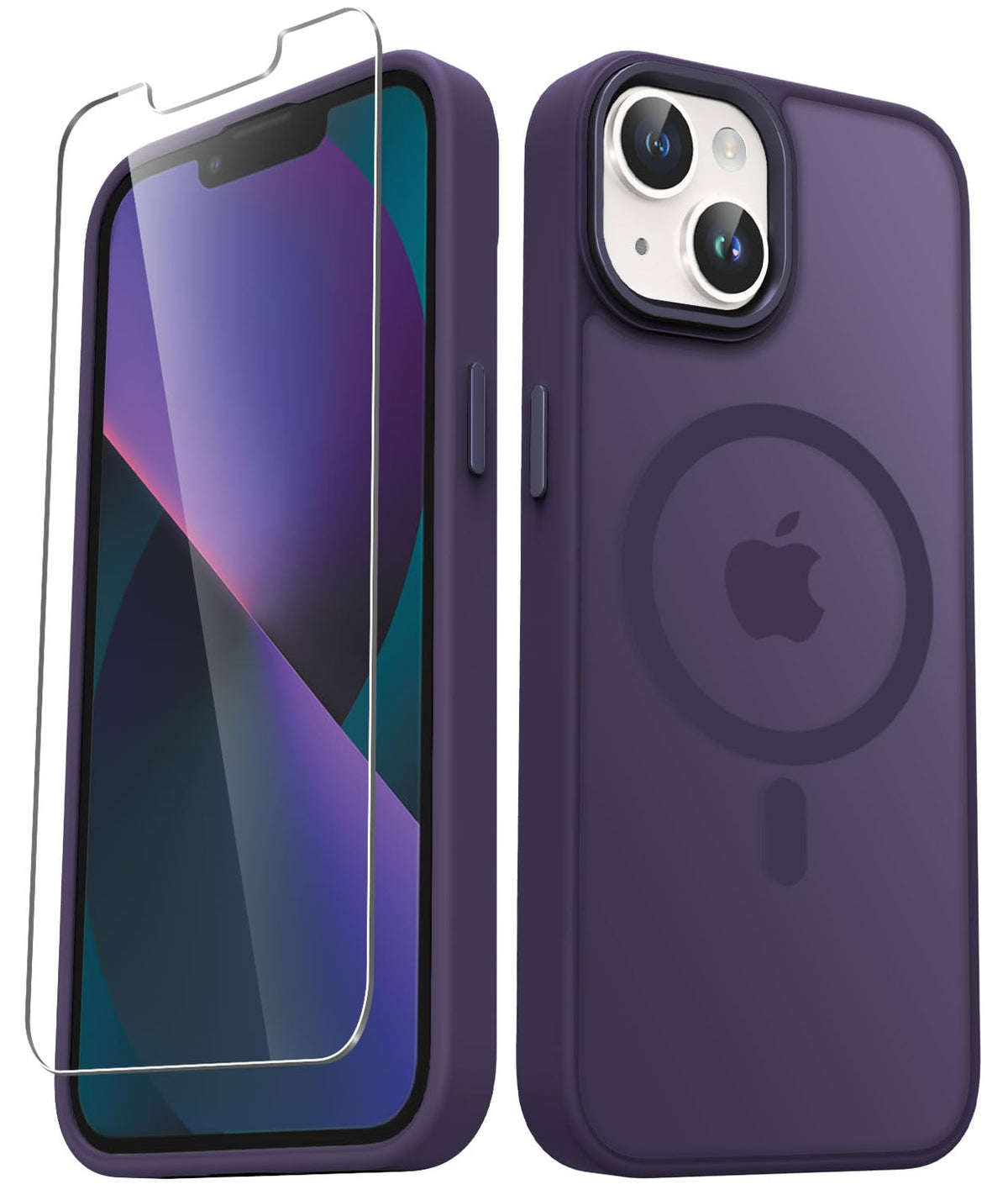 YENAPOON for iPhone 14 Case, iPhone 13 Case, Matte Magnetic Case, Black