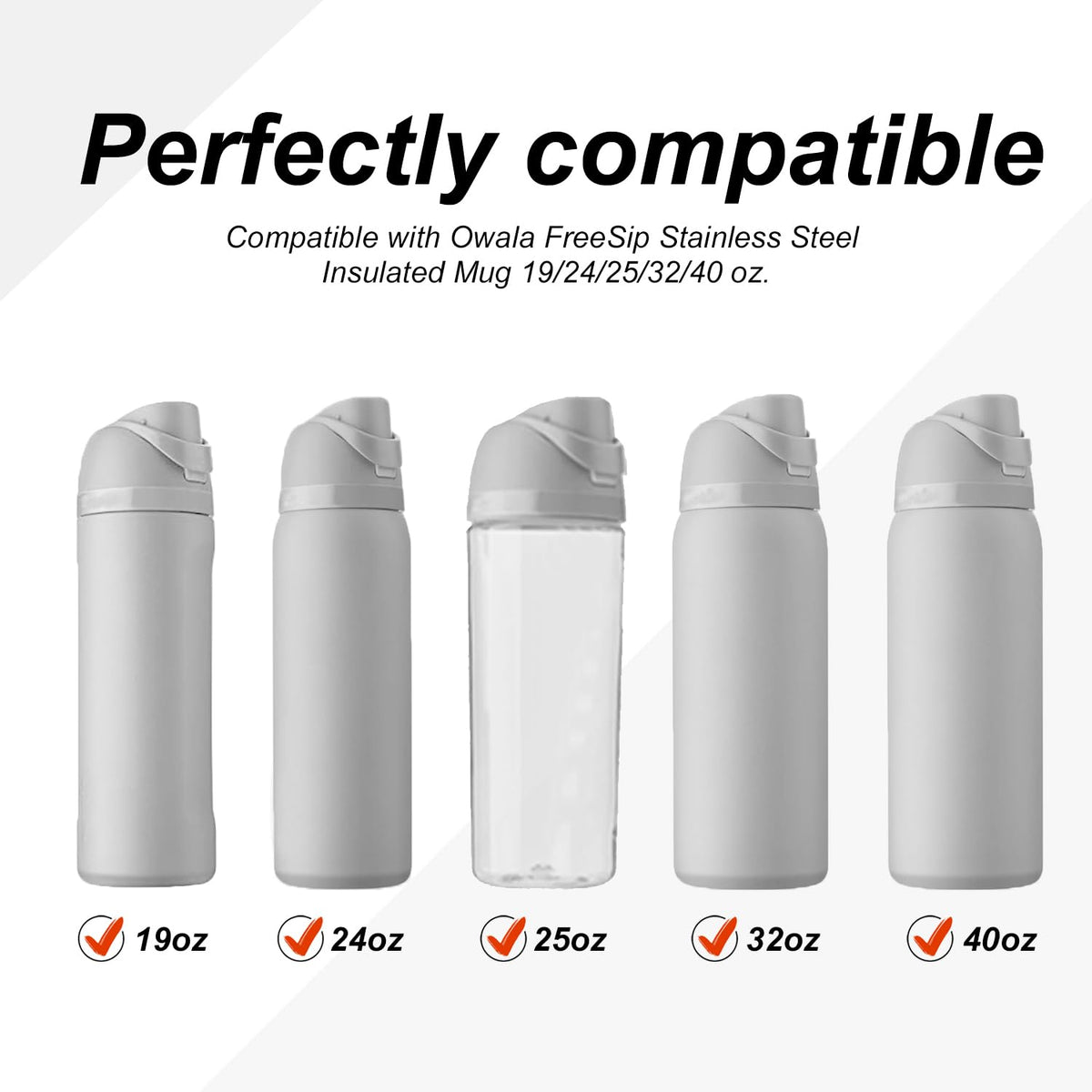 4 Sets Replacement Lid Stopper & Ring Gasket for Owala FreeSip 24oz 32oz