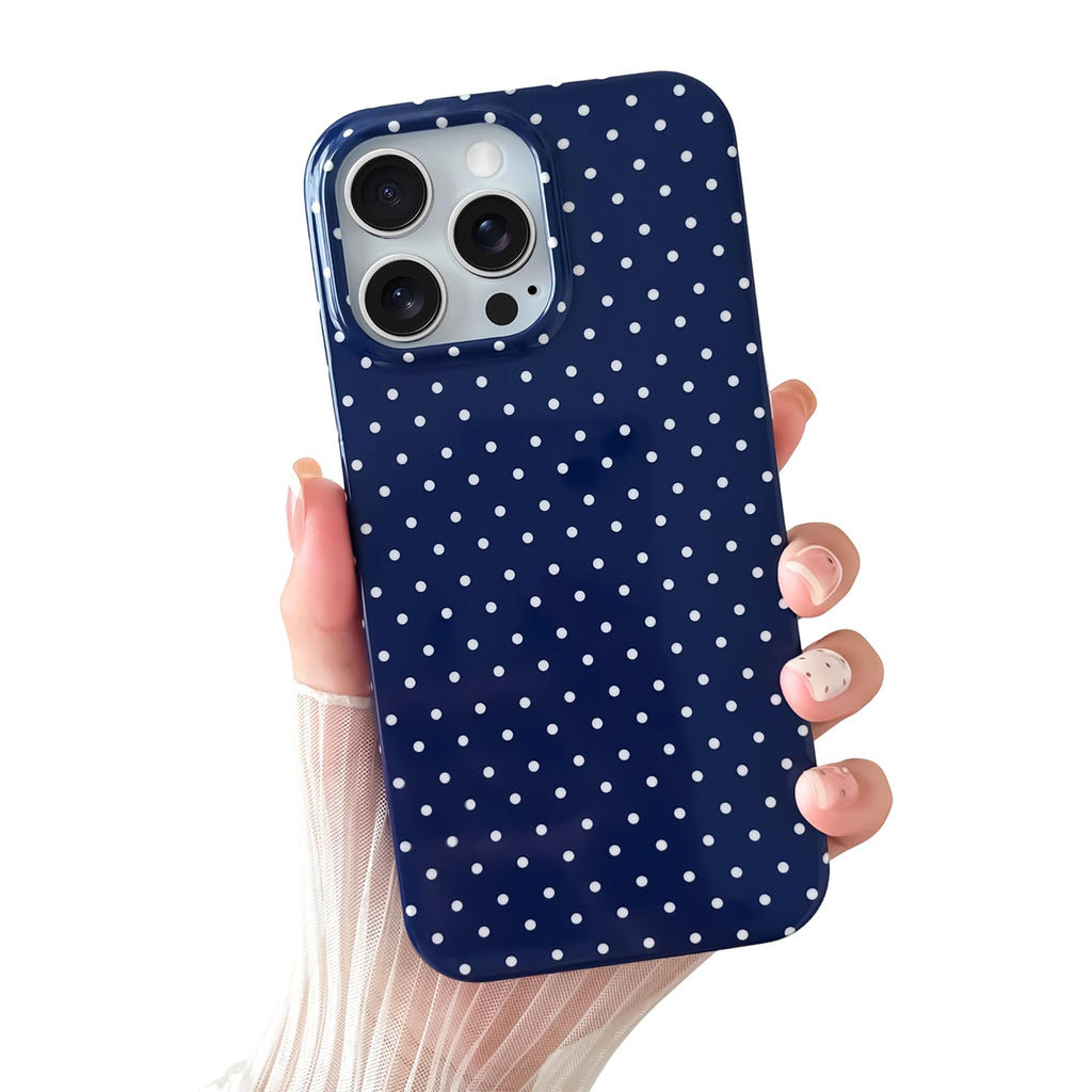 Yeddabox for iPhone 14 Plus Case Cute Polka Dot Phone Case Soft TPU Slim Shockproof Phone Cover for Women Girls, White