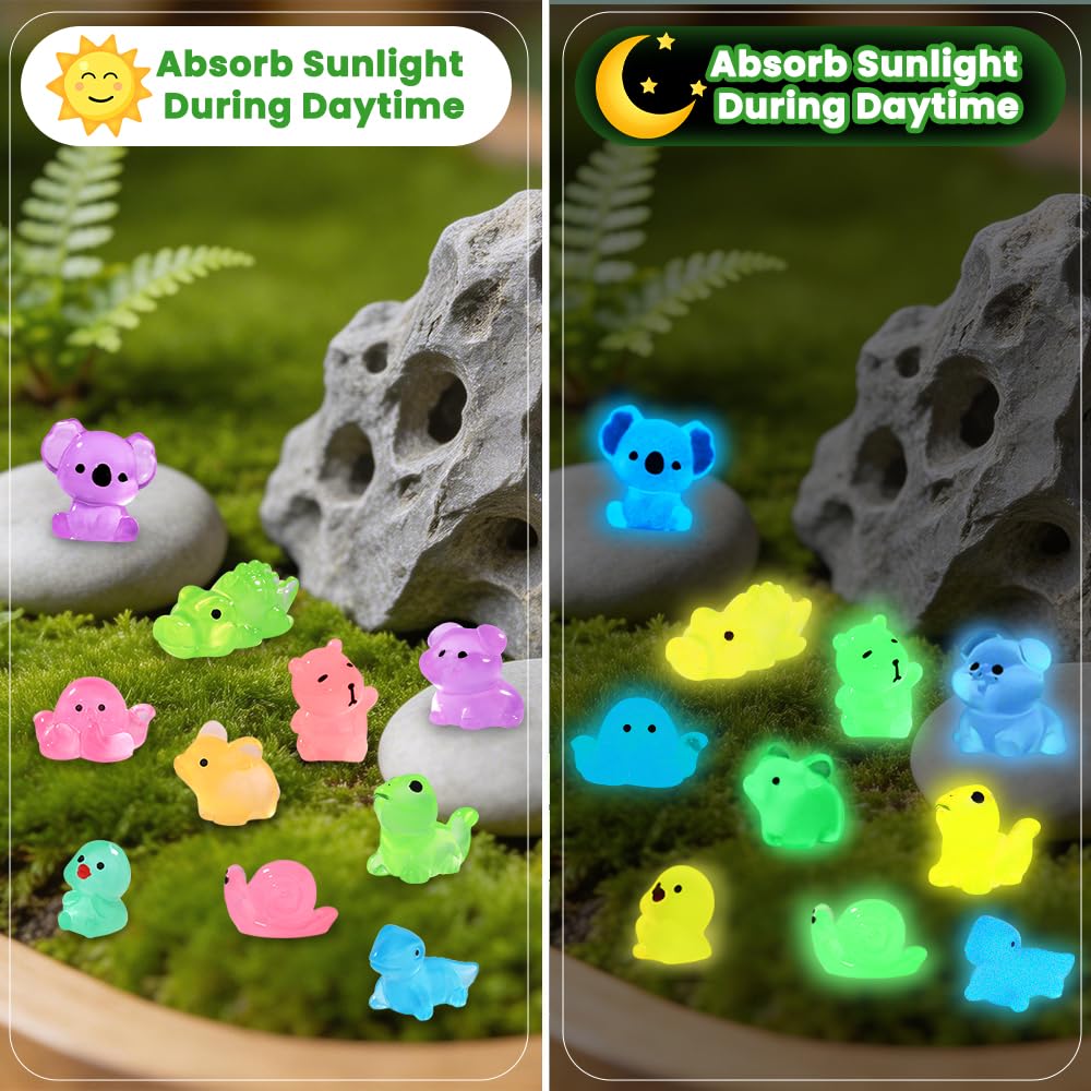DIYDEC 40PCS Christmas Mini Ducks Figures Toys Miniature Resin Animal Decor