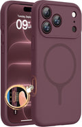 Miracase Magnetic for iPhone 18 Pro Case, Silicone, Burgundy